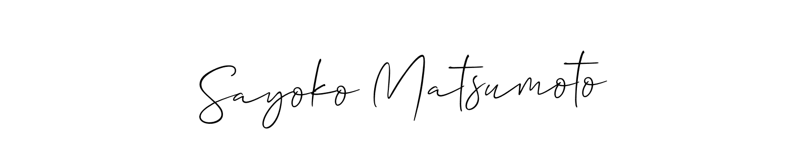 The best way (Allison_Script) to make a short signature is to pick only two or three words in your name. The name Sayoko Matsumoto include a total of six letters. For converting this name. Sayoko Matsumoto signature style 2 images and pictures png