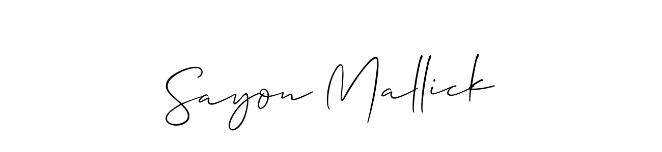 The best way (Allison_Script) to make a short signature is to pick only two or three words in your name. The name Sayon Mallick include a total of six letters. For converting this name. Sayon Mallick signature style 2 images and pictures png