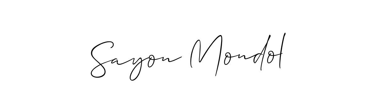 How to make Sayon Mondol name signature. Use Allison_Script style for creating short signs online. This is the latest handwritten sign. Sayon Mondol signature style 2 images and pictures png