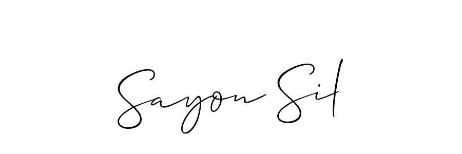 It looks lik you need a new signature style for name Sayon Sil. Design unique handwritten (Allison_Script) signature with our free signature maker in just a few clicks. Sayon Sil signature style 2 images and pictures png