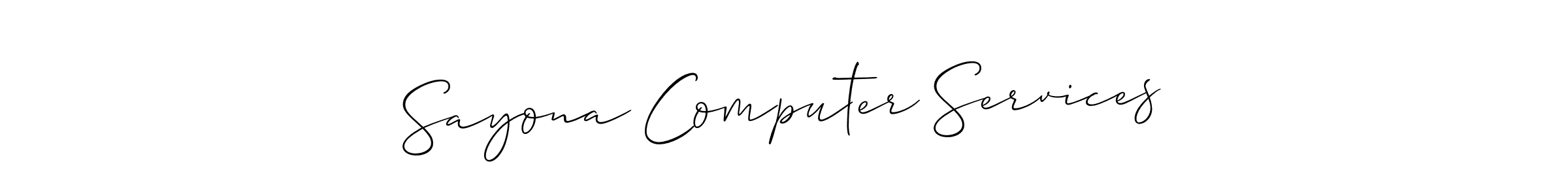 Design your own signature with our free online signature maker. With this signature software, you can create a handwritten (Allison_Script) signature for name Sayona Computer Services. Sayona Computer Services signature style 2 images and pictures png