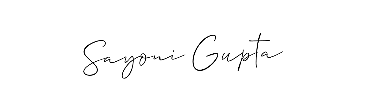 You should practise on your own different ways (Allison_Script) to write your name (Sayoni Gupta) in signature. don't let someone else do it for you. Sayoni Gupta signature style 2 images and pictures png