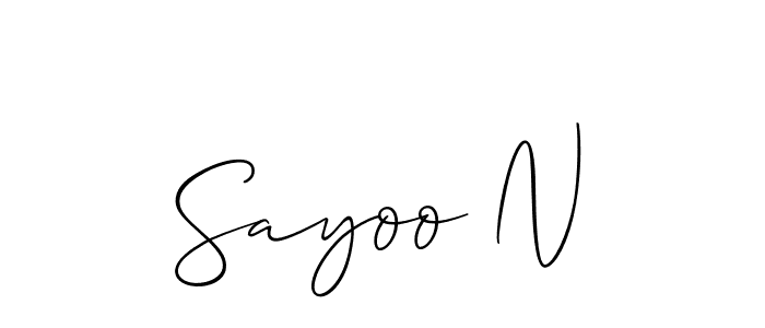 How to Draw Sayoo N signature style? Allison_Script is a latest design signature styles for name Sayoo N. Sayoo N signature style 2 images and pictures png