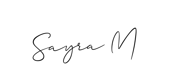 Also we have Sayra M name is the best signature style. Create professional handwritten signature collection using Allison_Script autograph style. Sayra M signature style 2 images and pictures png