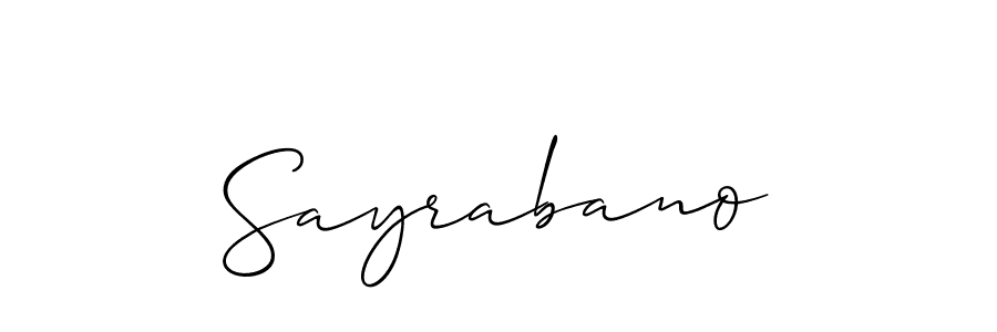 How to make Sayrabano signature? Allison_Script is a professional autograph style. Create handwritten signature for Sayrabano name. Sayrabano signature style 2 images and pictures png