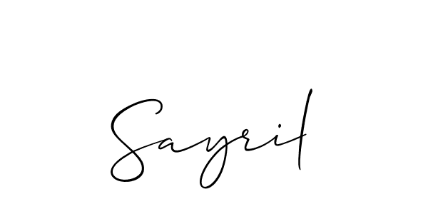 Also You can easily find your signature by using the search form. We will create Sayril name handwritten signature images for you free of cost using Allison_Script sign style. Sayril signature style 2 images and pictures png