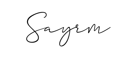 Create your official email sign-off with Sayrm name in Allison_Script style. Crisp, clean, and perfectly legible across all screens. Sayrm signature style 2 images and pictures png
