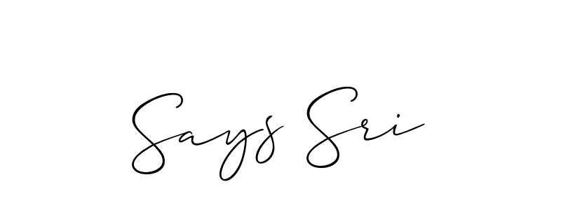 How to Draw Says Sri signature style? Allison_Script is a latest design signature styles for name Says Sri. Says Sri signature style 2 images and pictures png