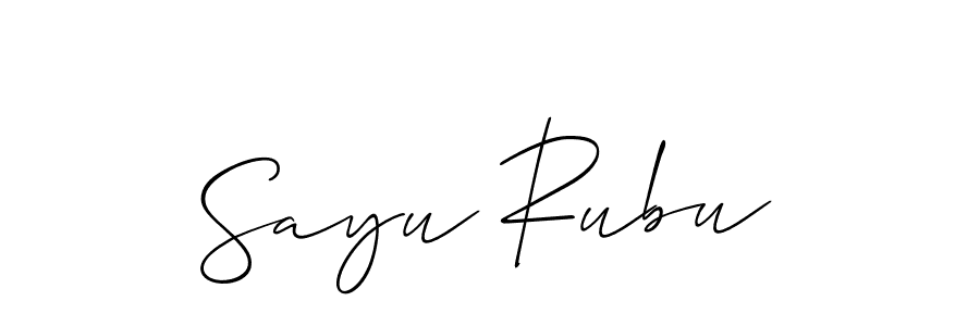 Create a beautiful signature design for name Sayu Rubu. With this signature (Allison_Script) fonts, you can make a handwritten signature for free. Sayu Rubu signature style 2 images and pictures png