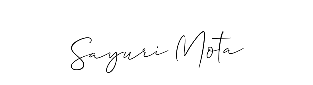 How to make Sayuri Mota signature? Allison_Script is a professional autograph style. Create handwritten signature for Sayuri Mota name. Sayuri Mota signature style 2 images and pictures png