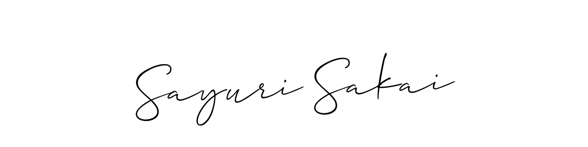 Create a beautiful signature design for name Sayuri Sakai. With this signature (Allison_Script) fonts, you can make a handwritten signature for free. Sayuri Sakai signature style 2 images and pictures png