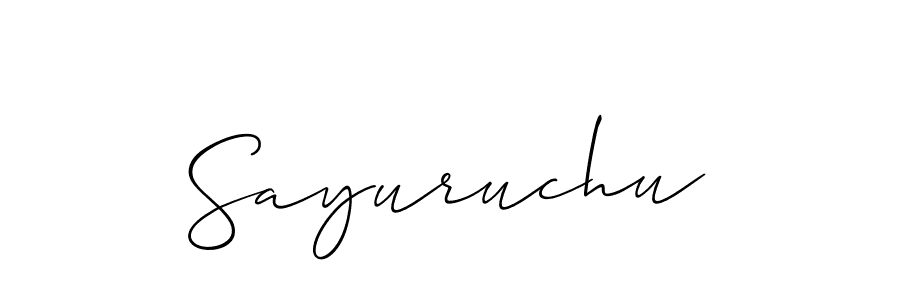 How to Draw Sayuruchu signature style? Allison_Script is a latest design signature styles for name Sayuruchu. Sayuruchu signature style 2 images and pictures png