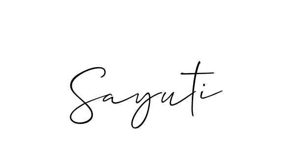 if you are searching for the best signature style for your name Sayuti. so please give up your signature search. here we have designed multiple signature styles  using Allison_Script. Sayuti signature style 2 images and pictures png