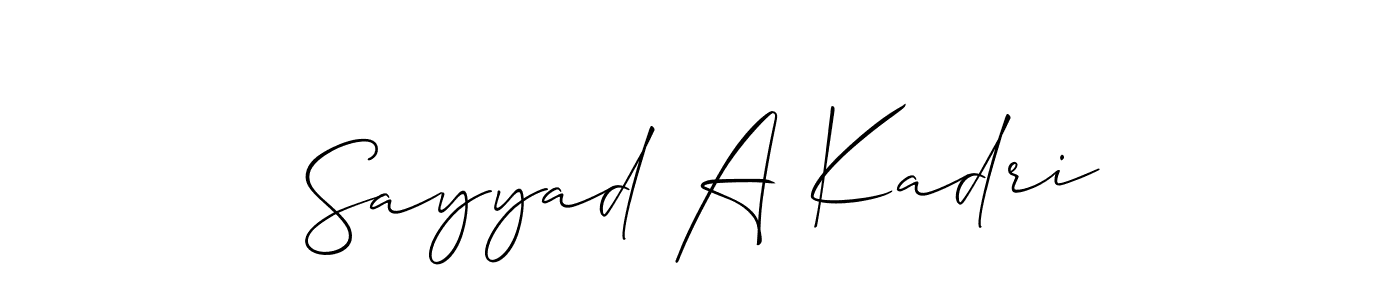 Create a beautiful signature design for name Sayyad A Kadri. With this signature (Allison_Script) fonts, you can make a handwritten signature for free. Sayyad A Kadri signature style 2 images and pictures png