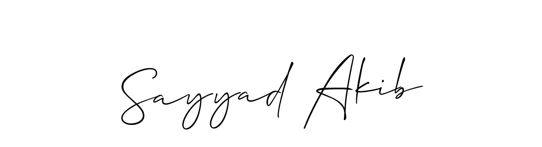 Design your own signature with our free online signature maker. With this signature software, you can create a handwritten (Allison_Script) signature for name Sayyad Akib. Sayyad Akib signature style 2 images and pictures png