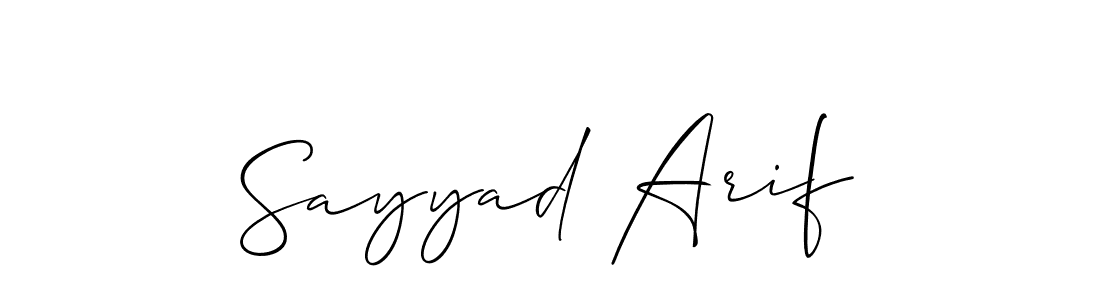 How to make Sayyad Arif signature? Allison_Script is a professional autograph style. Create handwritten signature for Sayyad Arif name. Sayyad Arif signature style 2 images and pictures png