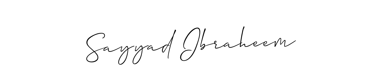 Also we have Sayyad Ibraheem name is the best signature style. Create professional handwritten signature collection using Allison_Script autograph style. Sayyad Ibraheem signature style 2 images and pictures png