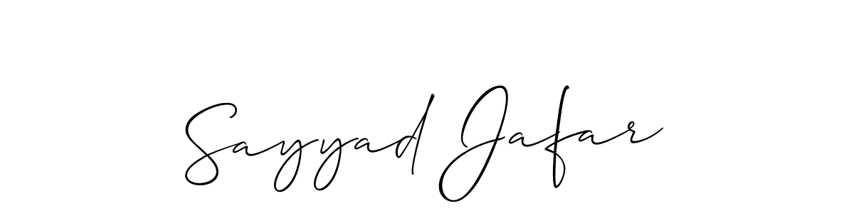 How to make Sayyad Jafar name signature. Use Allison_Script style for creating short signs online. This is the latest handwritten sign. Sayyad Jafar signature style 2 images and pictures png