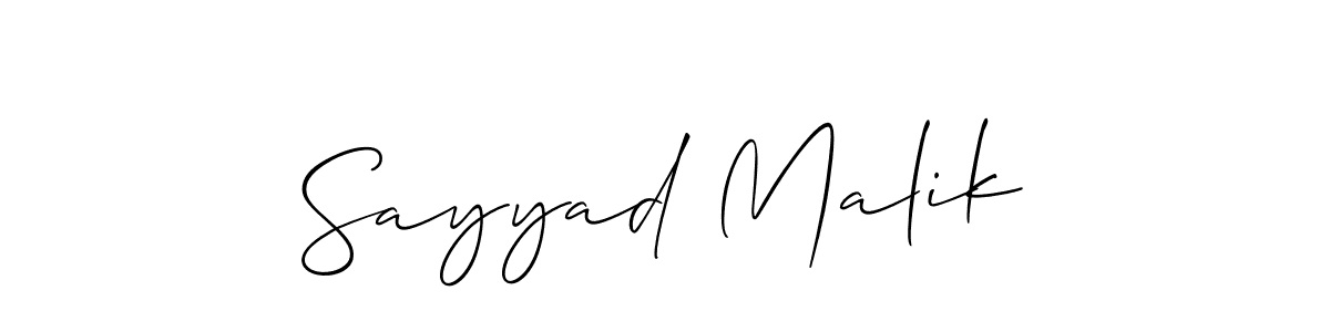 Also we have Sayyad Malik name is the best signature style. Create professional handwritten signature collection using Allison_Script autograph style. Sayyad Malik signature style 2 images and pictures png