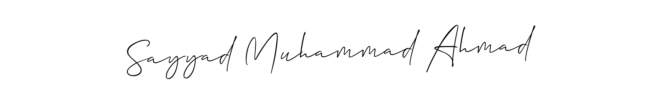 Design your own signature with our free online signature maker. With this signature software, you can create a handwritten (Allison_Script) signature for name Sayyad Muhammad Ahmad. Sayyad Muhammad Ahmad signature style 2 images and pictures png