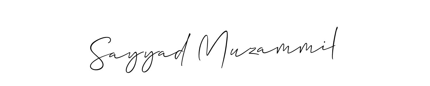 Create a beautiful signature design for name Sayyad Muzammil. With this signature (Allison_Script) fonts, you can make a handwritten signature for free. Sayyad Muzammil signature style 2 images and pictures png