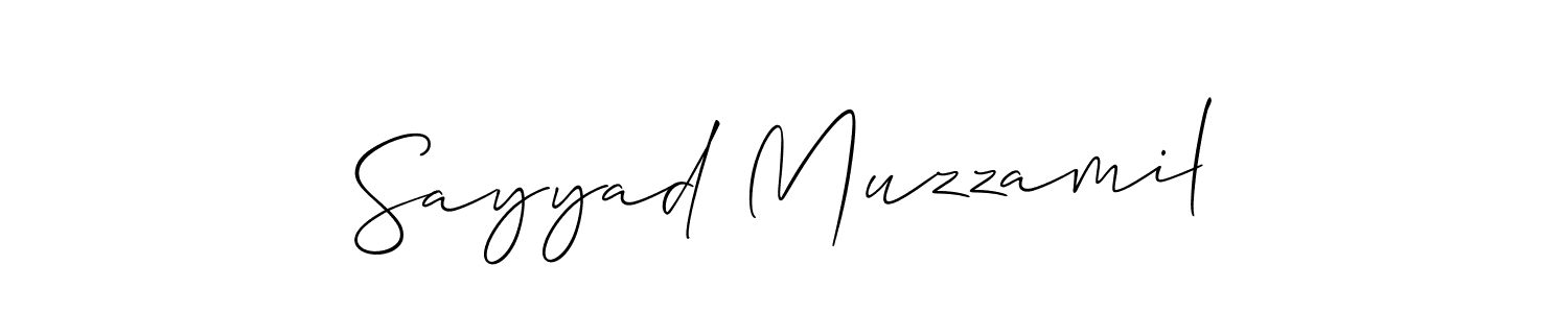 How to make Sayyad Muzzamil signature? Allison_Script is a professional autograph style. Create handwritten signature for Sayyad Muzzamil name. Sayyad Muzzamil signature style 2 images and pictures png