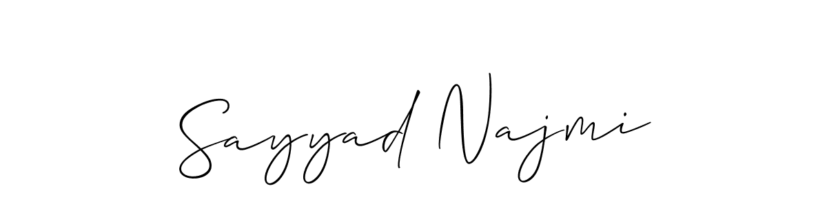 Use a signature maker to create a handwritten signature online. With this signature software, you can design (Allison_Script) your own signature for name Sayyad Najmi. Sayyad Najmi signature style 2 images and pictures png