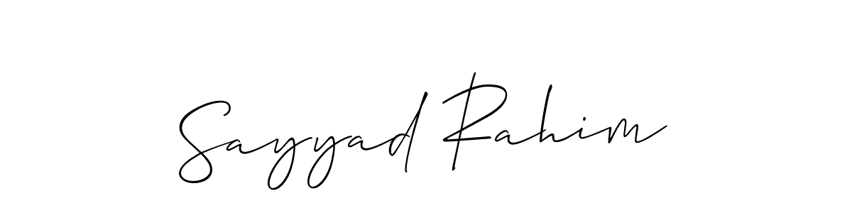 How to make Sayyad Rahim signature? Allison_Script is a professional autograph style. Create handwritten signature for Sayyad Rahim name. Sayyad Rahim signature style 2 images and pictures png