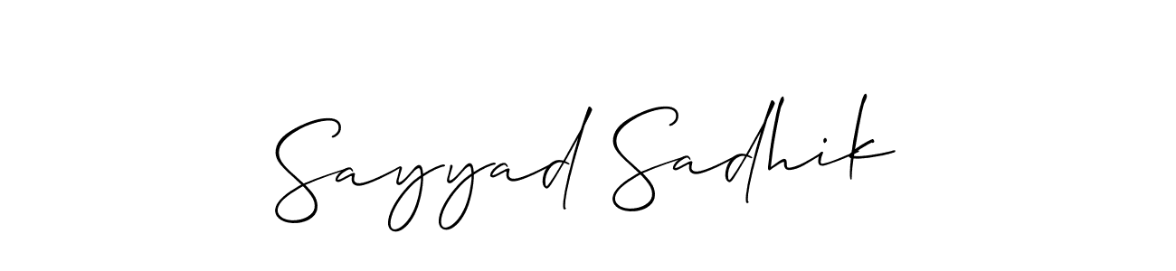 Sayyad Sadhik stylish signature style. Best Handwritten Sign (Allison_Script) for my name. Handwritten Signature Collection Ideas for my name Sayyad Sadhik. Sayyad Sadhik signature style 2 images and pictures png