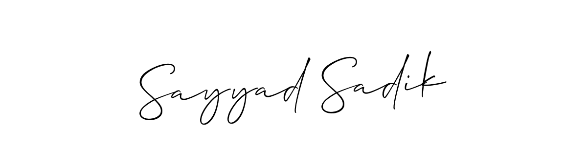 Create a beautiful signature design for name Sayyad Sadik. With this signature (Allison_Script) fonts, you can make a handwritten signature for free. Sayyad Sadik signature style 2 images and pictures png