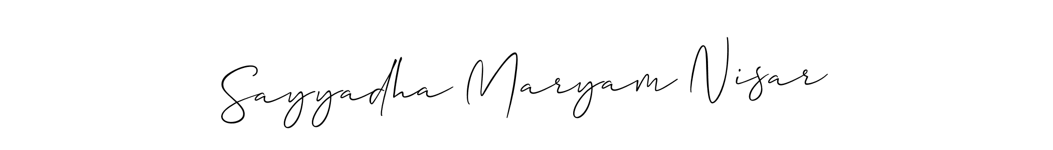 Check out images of Autograph of Sayyadha Maryam Nisar name. Actor Sayyadha Maryam Nisar Signature Style. Allison_Script is a professional sign style online. Sayyadha Maryam Nisar signature style 2 images and pictures png