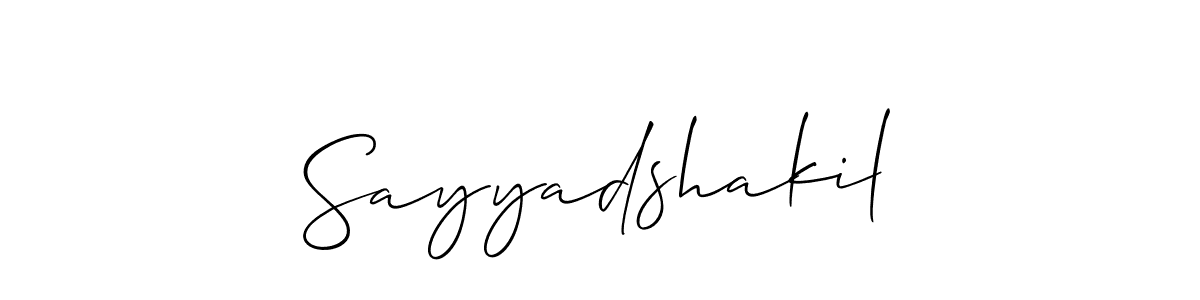 How to Draw Sayyadshakil signature style? Allison_Script is a latest design signature styles for name Sayyadshakil. Sayyadshakil signature style 2 images and pictures png