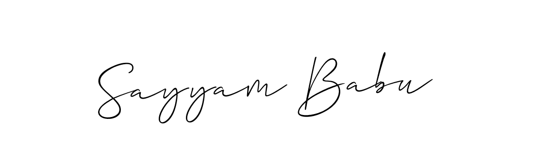 How to make Sayyam Babu name signature. Use Allison_Script style for creating short signs online. This is the latest handwritten sign. Sayyam Babu signature style 2 images and pictures png