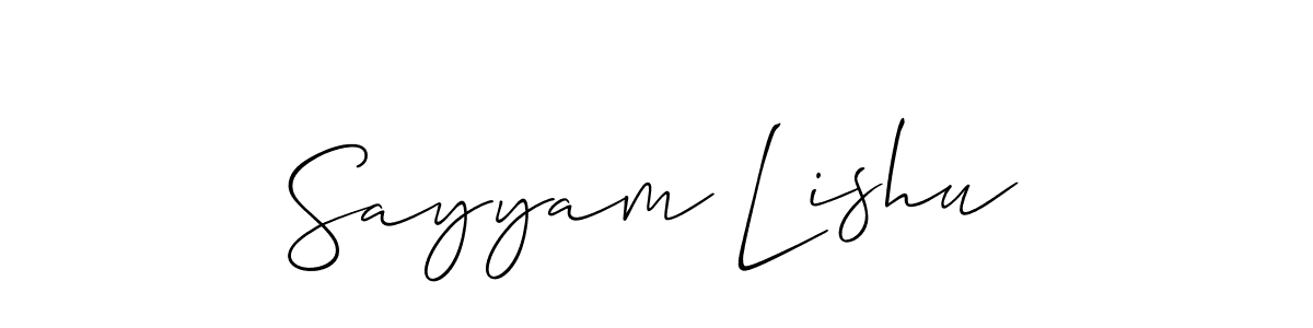 Similarly Allison_Script is the best handwritten signature design. Signature creator online .You can use it as an online autograph creator for name Sayyam Lishu. Sayyam Lishu signature style 2 images and pictures png