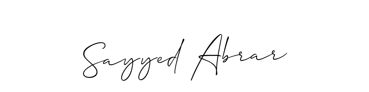 How to make Sayyed Abrar signature? Allison_Script is a professional autograph style. Create handwritten signature for Sayyed Abrar name. Sayyed Abrar signature style 2 images and pictures png