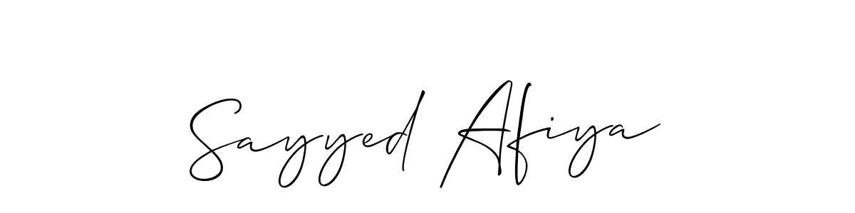 Also You can easily find your signature by using the search form. We will create Sayyed Afiya name handwritten signature images for you free of cost using Allison_Script sign style. Sayyed Afiya signature style 2 images and pictures png