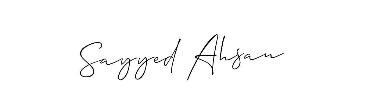 if you are searching for the best signature style for your name Sayyed Ahsan. so please give up your signature search. here we have designed multiple signature styles  using Allison_Script. Sayyed Ahsan signature style 2 images and pictures png