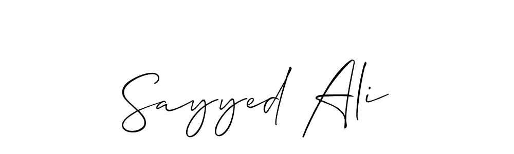 Use a signature maker to create a handwritten signature online. With this signature software, you can design (Allison_Script) your own signature for name Sayyed Ali. Sayyed Ali signature style 2 images and pictures png