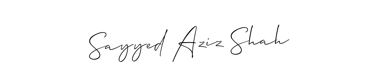 Also You can easily find your signature by using the search form. We will create Sayyed Aziz Shah name handwritten signature images for you free of cost using Allison_Script sign style. Sayyed Aziz Shah signature style 2 images and pictures png