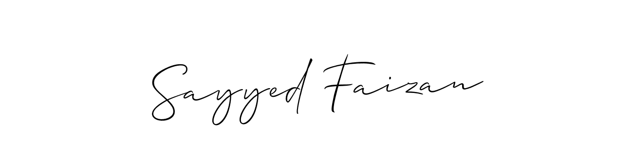 Also You can easily find your signature by using the search form. We will create Sayyed Faizan name handwritten signature images for you free of cost using Allison_Script sign style. Sayyed Faizan signature style 2 images and pictures png