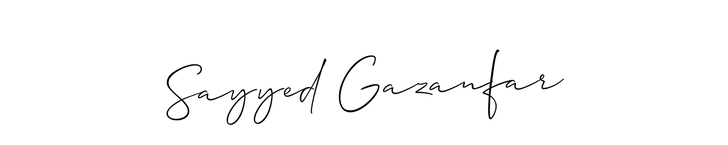 It looks lik you need a new signature style for name Sayyed Gazanfar. Design unique handwritten (Allison_Script) signature with our free signature maker in just a few clicks. Sayyed Gazanfar signature style 2 images and pictures png