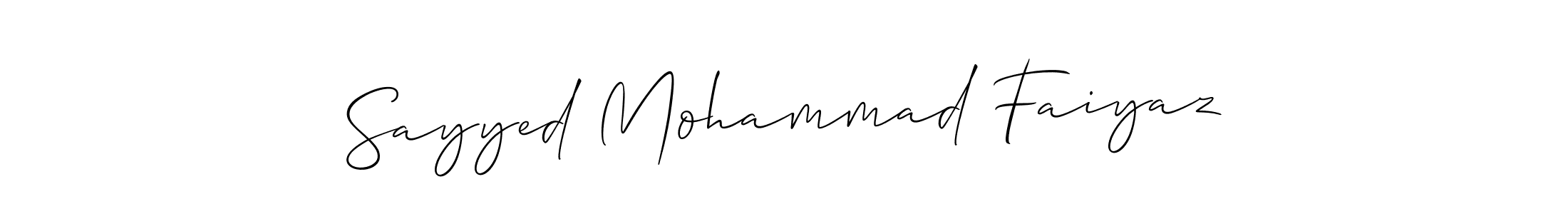 How to make Sayyed Mohammad Faiyaz signature? Allison_Script is a professional autograph style. Create handwritten signature for Sayyed Mohammad Faiyaz name. Sayyed Mohammad Faiyaz signature style 2 images and pictures png