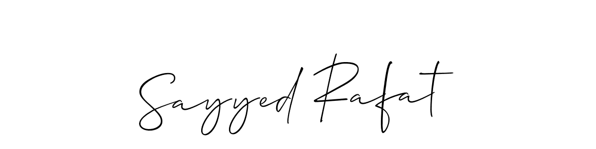 Use a signature maker to create a handwritten signature online. With this signature software, you can design (Allison_Script) your own signature for name Sayyed Rafat. Sayyed Rafat signature style 2 images and pictures png