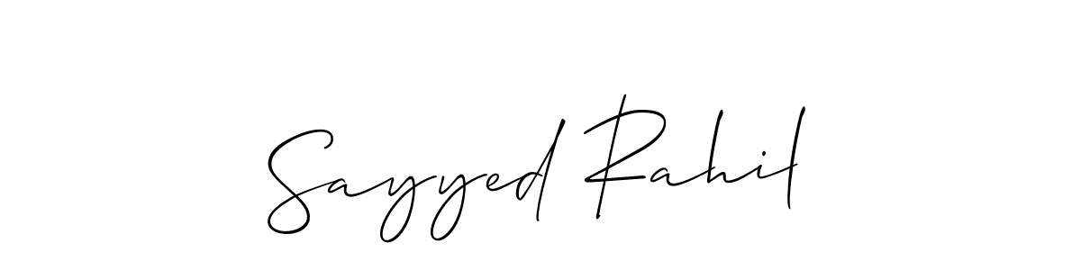 Similarly Allison_Script is the best handwritten signature design. Signature creator online .You can use it as an online autograph creator for name Sayyed Rahil. Sayyed Rahil signature style 2 images and pictures png