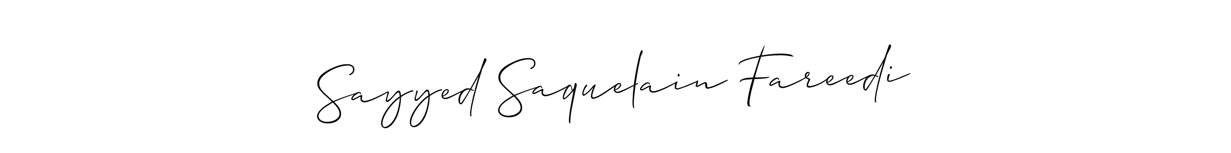 Use a signature maker to create a handwritten signature online. With this signature software, you can design (Allison_Script) your own signature for name Sayyed Saquelain Fareedi. Sayyed Saquelain Fareedi signature style 2 images and pictures png