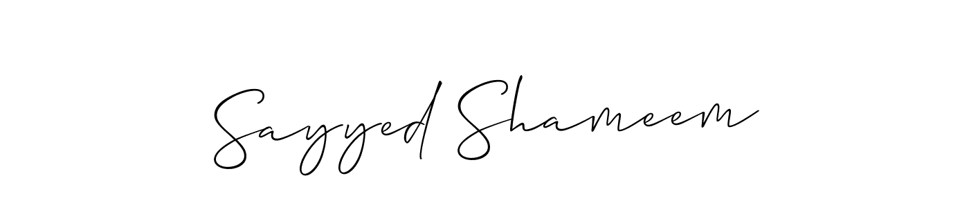Also we have Sayyed Shameem name is the best signature style. Create professional handwritten signature collection using Allison_Script autograph style. Sayyed Shameem signature style 2 images and pictures png