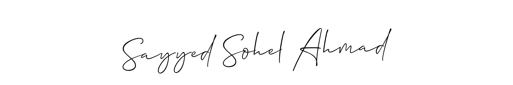 It looks lik you need a new signature style for name Sayyed Sohel Ahmad. Design unique handwritten (Allison_Script) signature with our free signature maker in just a few clicks. Sayyed Sohel Ahmad signature style 2 images and pictures png