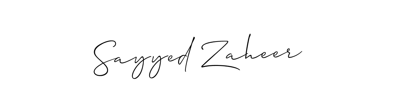 Design your own signature with our free online signature maker. With this signature software, you can create a handwritten (Allison_Script) signature for name Sayyed Zaheer. Sayyed Zaheer signature style 2 images and pictures png