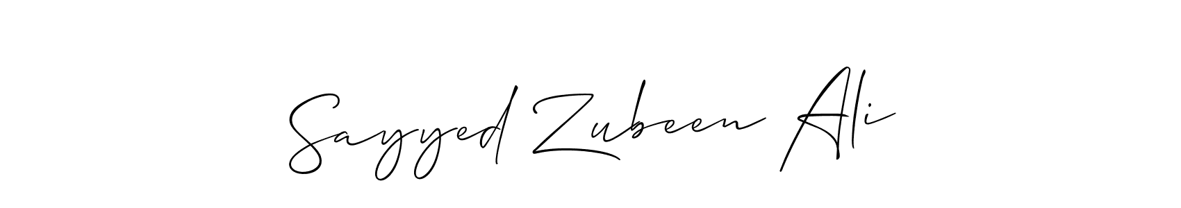 if you are searching for the best signature style for your name Sayyed Zubeen Ali. so please give up your signature search. here we have designed multiple signature styles  using Allison_Script. Sayyed Zubeen Ali signature style 2 images and pictures png