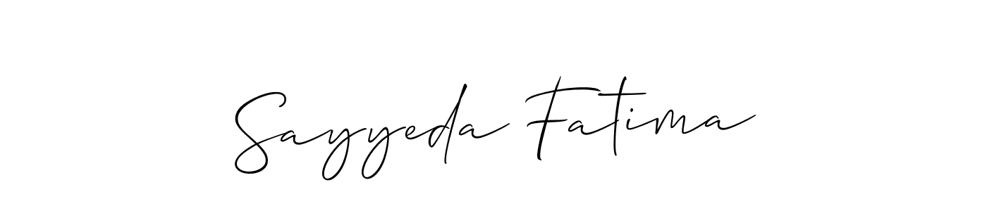 Sayyeda Fatima stylish signature style. Best Handwritten Sign (Allison_Script) for my name. Handwritten Signature Collection Ideas for my name Sayyeda Fatima. Sayyeda Fatima signature style 2 images and pictures png
